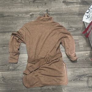 Ann Taylor Brown Turtleneck  Sweater tunic with Belt